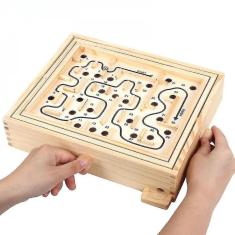 Imagem de Jogos de tabuleiro infantil adulto jogo de tabuleiro interativo bola de equilíbrio labirinto inteligência inteligência brinquedos de madeira