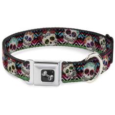 Imagem de Coleira para cães Buckle-Down Sugar Skulls Zarape Multi Colo