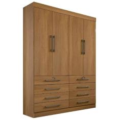 Imagem de Guarda Roupa Monaco Solteiro 4 Portas 6 Gavetas D Doro Cor Cinamomo