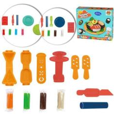 Imagem de Massinha De Modelar Com 4 Cores 80G + Moldes E Acessorios Delicias - D