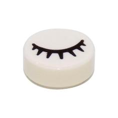 Imagem de Peças e peças LEGO: Azulejo 1x1 branco com olho fechado x50