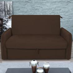 Imagem de Sofá Cama 2 Lugares Com Baú Swords Suede Marrom
