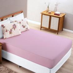 Imagem de Jogo De Lençol Solteiro Quality Malha 100% Algodão 2 Peças Rose