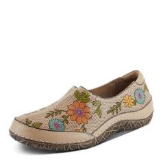 Imagem de Tênis feminino Spring Step L'Artiste LIBORA-Delite com estampa floral pintada à mão, Bege multi, 38