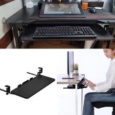 Imagem de Gavetas de teclado 52 65 75cm Braçadeira nas plataformas da bandeja do teclado sob a gaveta da mesa para teclado e mouse, bandeja deslizante deslizante sob a mesa Estação de trabalho ergonôm