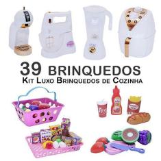 Imagem de Kit Infantil Air Fryer Batedeira Mercado Cafeteira 39Pç