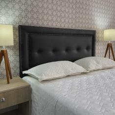 Imagem de Cabeceira Cama Casal Botonê Berlim Diamond Corano Preto 60 rbl