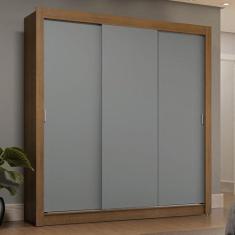 Imagem de Guarda-roupa Casal 3 Portas de Correr Rustic/cinza Sublime Plus Madesa
