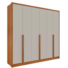Imagem de Guarda Roupa Fortuna Casal 6 Portas 6 Gavetas Tcil Cor Cinamomo Off White
