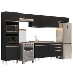Imagem de Armário de Cozinha Modulada 5 Peças CP15 Balcão com Pia Inox Preto - Lumil