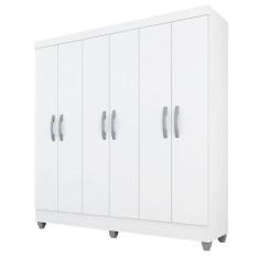 Imagem de Guarda Roupa Casal Cancun Sem Gavetas 6 Pts Branco - Móveis Arapongas