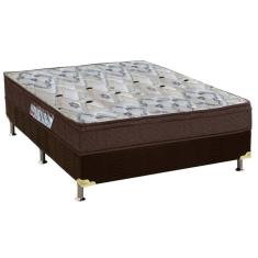Imagem de Cama Box Viúva: Colchão Anatômico Ortobom D45/EP Fort Tech ISO 150 Mega Firme + Base CRC Suede Brown(128x188)