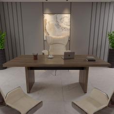 Imagem de Mesa para Escritório 2 Metros Tamburato Artany Charuto/Preto