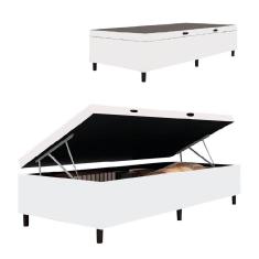 Imagem de Cama Box Com Baú Solteiro 0,88m Com 41cm De Altura Prince Branco