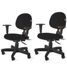 Imagem de Kit de 2 Cadeiras de Escritório Executiva Ergonômica com braços N17 ABNT  Tecido  — Qualiflex