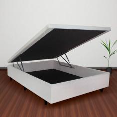 Imagem de Cama Box Baú Viúvo 120X203x34 Cm Courino Linho Areia