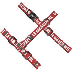 Imagem de Peitoral H Future Pet La Casa de Papel Vermelho para Cães - Tam. PP