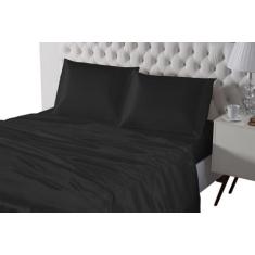 Imagem de Lençol Solteiro Com Elástico Avulso Cetim Preto Flobellle - Flobelle