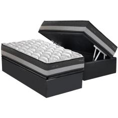 Imagem de Conjunto Box Solteiro: Colchão Molas Maxspring Minsque + Base Box Baú Crc Suede Gray