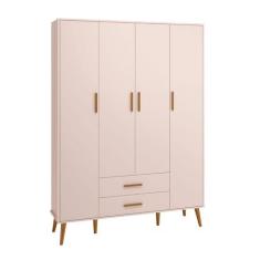 Imagem de Guarda Roupa Infantil 4 Portas Isis Rosa Acetinado - Reller