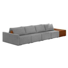 Imagem de Sofá Ilha 4 Lugares Living 472cm Modulado para Sala Lary Linho Grafite K01 - D`Rossi