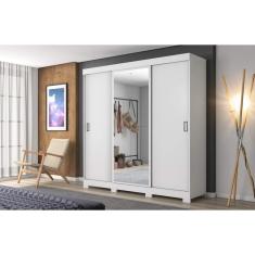 Imagem de Guarda Roupa Roupeiro Casal 63020 06 Portas 03 Gavetas Prático Branco Demóbile