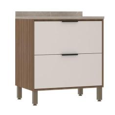 Imagem de Balcão de Cozinha com Tampo 80 cm 2 Gavetões Aspen Luciane Móveis - Lu