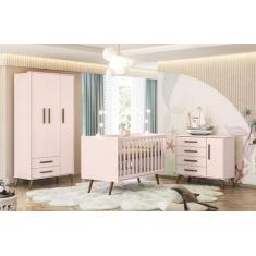 Imagem de Quarto de Bebe Completo Q Encanto Retrô Rosa Qmovi