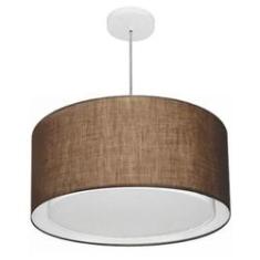 Imagem de Lustre Cilíndrico Duplo Md-4295 Tecido 50x30cm Bivolt Café