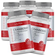 Imagem de Cranberry 1000mg com Vitaminas E, C, Zinco Selênio Premium Lauton Vegano - Kit 5