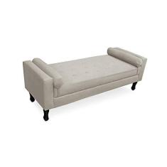 Imagem de Recamier Calçadeira Fênix Baú Estofado Quarto Queen 160cm Suede Bege - DL Decor