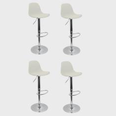 Imagem de Conjunto 4 Banquetas Joly Eames Base Giratória Branco