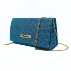 Imagem de Bolsa de Mão Festa Balada Casamento Casual Clutch Brilho Alça Corrente