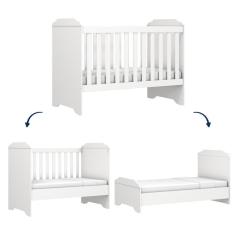 Imagem de Berço Americano E Cama Bebê 3 Em 1 Mel Branco Carolina Baby