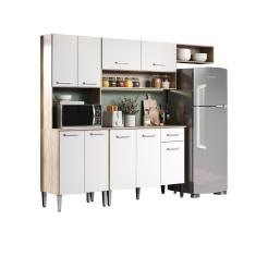 Imagem de Armário Cozinha Compacta Arizona Smart Carvalho/Branco Carraro