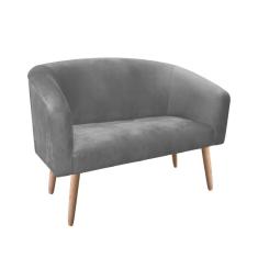 Imagem de Namoradeira 02 Lugares Stella Suede Grafite Pés Palito Natural D'Rossi