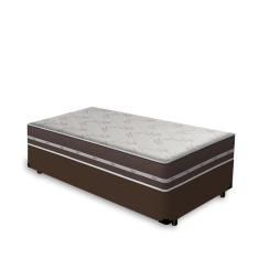 Imagem de Cama Box Solteiro King Marrom + Colchão De Molas - Anjos - Classic Superlastic - 96x203x47cm