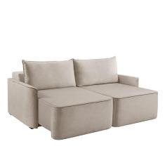 Imagem de Sofá 3 Lugares Retrátil Moon Linho Cru 220 cm