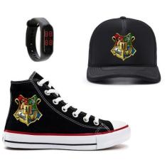 Imagem de Tênis All Botinha Hogwarts Harry Potter + Boné E Relógio Digital Moda