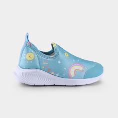 Imagem de Tênis Infantil Bibi Fly Baby II Azul Sky Estampa Arco-íris-Feminino