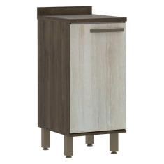 Imagem de Balcão para Cozinha 40 cm com Tampo 1 Porta Legno Crema Sara Luciane