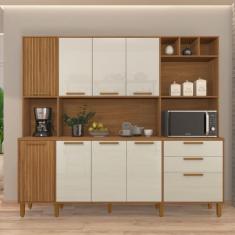 Imagem de Armário De Cozinha Compacta Fidelitá Provença 219cm 9 Portas 2 Gavetas