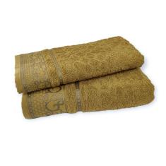 Imagem de Jogo de Toalha de Banho Rosto Macia Mostarda Eudora Dianneli 100% Algodão