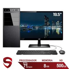 Imagem de Computador Completo Intel 7ª Geração 8GB HD 500GB (Placa de vídeo Intel UHD 610) Monitor 19.5" LED HDMI Skill Pro