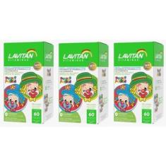 Imagem de Kit Com 3 Lavitan Kids Vitamina Infantil Imunidade Patati Patata 60 Cp