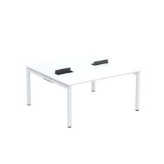 Imagem de Mesa Plataforma Dupla com Pé de Aço para Coworking 150X140/2P PDC15/14/2P Branco
