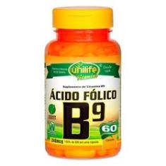 Imagem de Vitamina B9 Ácido Fólico 60 Cápsulas Vegetarianas - Unilife