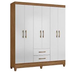 Imagem de Guarda Roupa 6 Portas Panamá Naturale Branco 953026 Moval