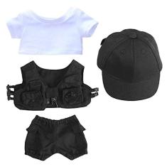 Imagem de niannyyhouse T-Shirt Branca Baseball Cap Vest Calças 20cm Boneca de pelúcia Roupas de boneca Kpop