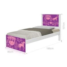 Imagem de Cama Solteiro Adesivada Carruagem Princesa com Colchão